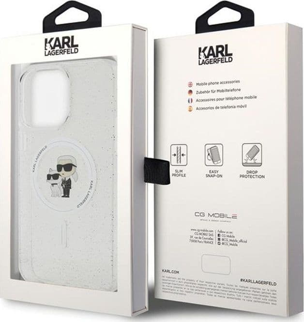 Karl Lagerfeld Karl & Choupette Glitter MagSafe - iPhone 14 Pro Max Case (Transparent) - 16