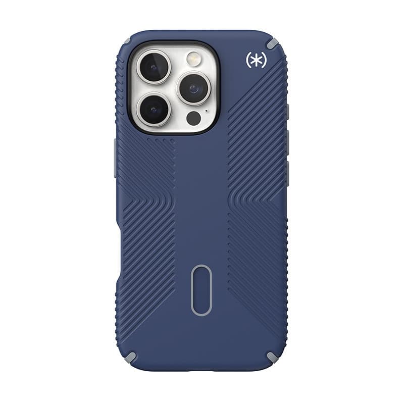 Speck Presidio2 Grip ClickLock e MagSafe - Custodia per iPhone 16 Pro (blu costiero / grigio polvere / bianco) - 9