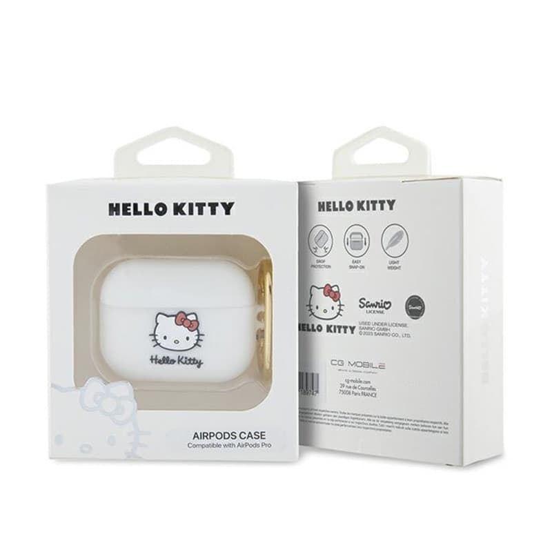 Hello Kitty Silicone 3D Kitty Head - Case for AirPods Pro (white) - 3