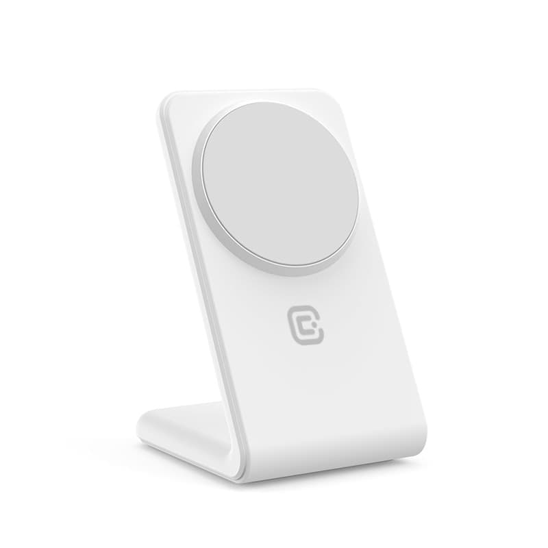 Crong MagSpot Stand - Caricabatterie wireless 2 in 1 con MagSafe per iPhone e AirPods (bianco) - 18