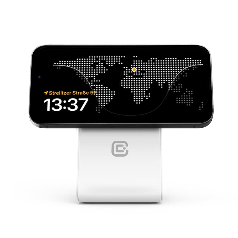 Crong MagSpot Pivot Stand - Caricabatterie wireless 3 in 1 con MagSafe per iPhone, Apple Watch e AirPods (bianco) - 13