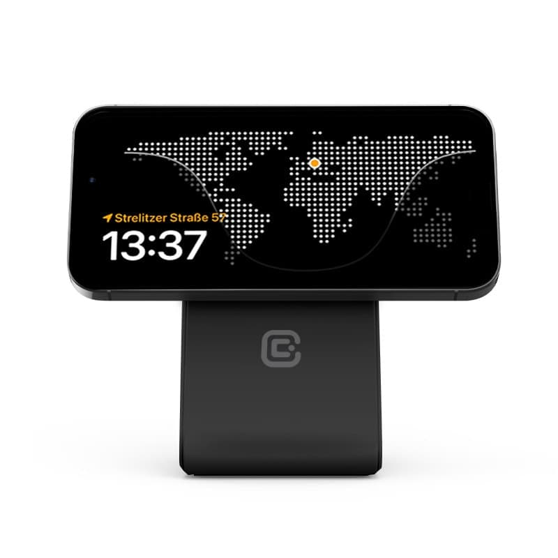 Crong MagSpot Pivot Stand - Caricabatterie wireless 3 in 1 con MagSafe per iPhone, Apple Watch e AirPods (nero) - 3