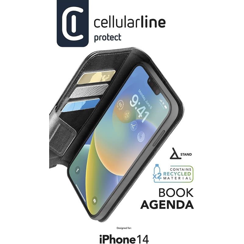 Cellularline Book Agenda - iPhone 14 case with MICROBAN coating (black) - 11