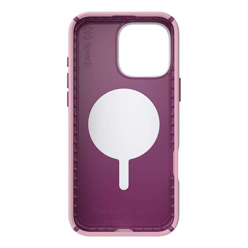 Speck Presidio2 Pro ClickLock e MagSafe - Custodia per iPhone 16 Pro Max (rosa mercoledi / viola Boysenberry / bianco) - 9