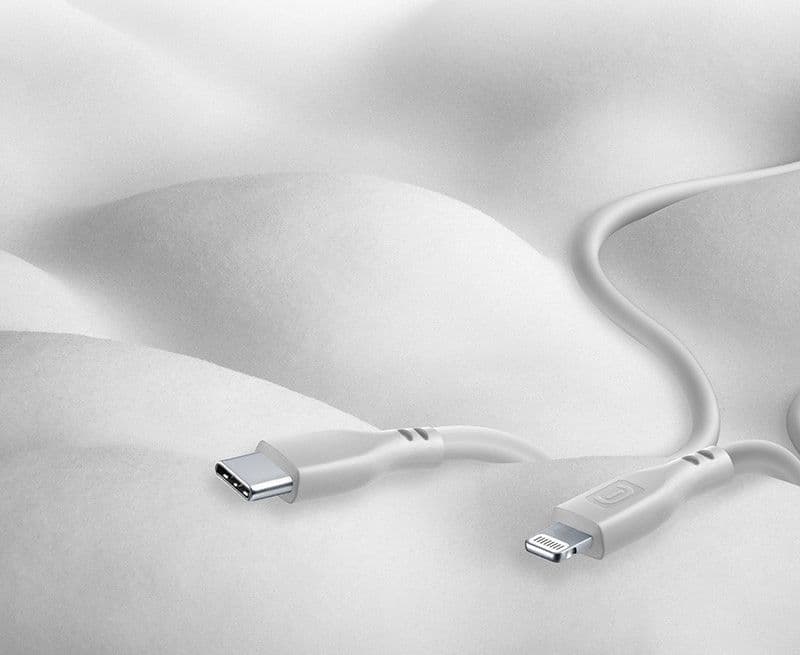 Cellularline Soft Cable - USB-C to Lightning cable MFi certified 1.2 m (grey) - 2