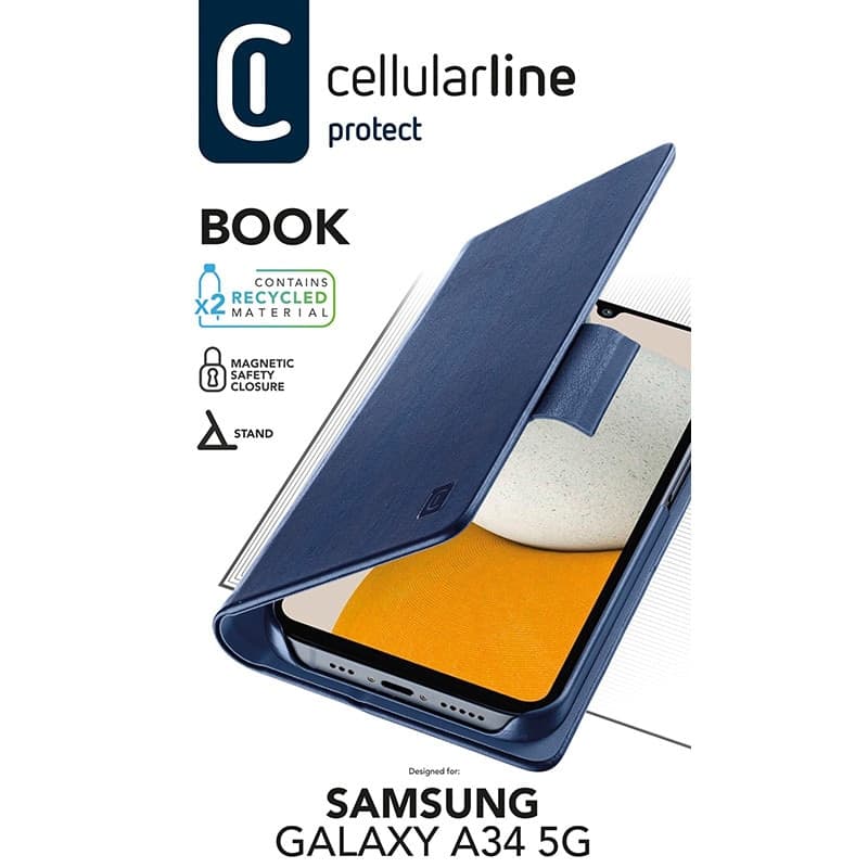 Cellularline Book Case - Case Samsung Galaxy A34 5G (blue) - 4