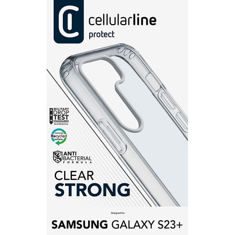 Cellularline Clear Strong - Samsung Galaxy S23+ case with antibacterial protection (transparent) - 9