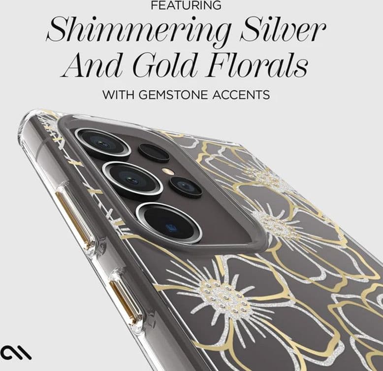 Case-Mate Floral Gems - Case for Samsung Galaxy S24 Ultra (Gold) - 19