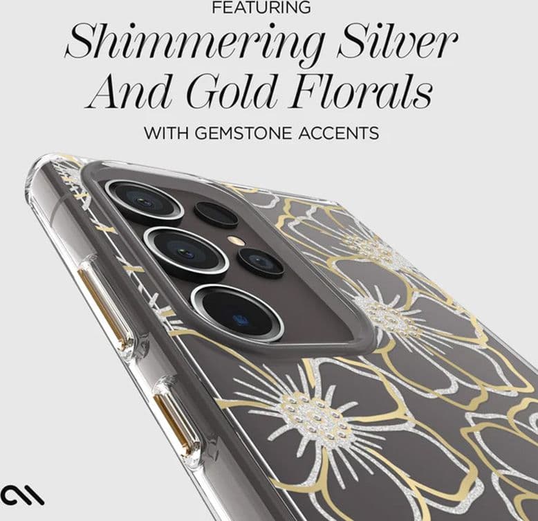 Case-Mate Floral Gems - Case for Samsung Galaxy S24 Ultra (Gold) - 9