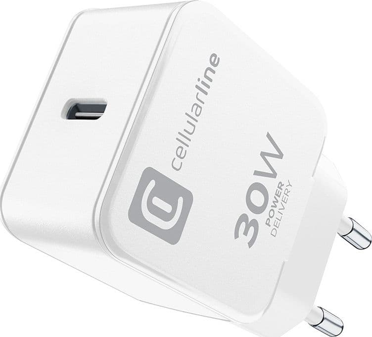 Cellularline The One - USB-C Power Delivery 30W mains charger (white) - 3