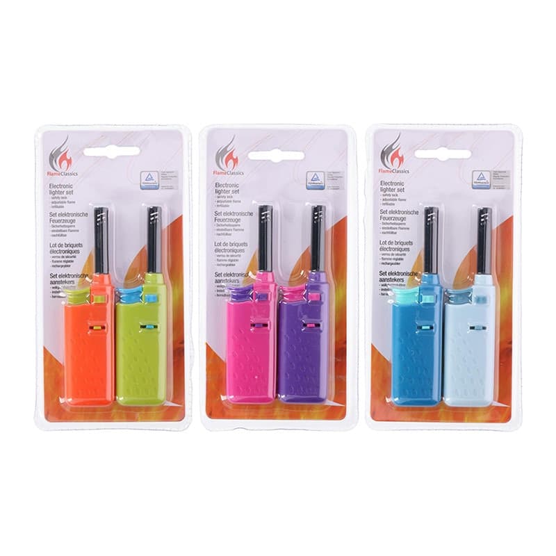 BBQ - Gas lighter for barbecue / kitchen 14 cm 2 pcs. (pink / purple) - 2