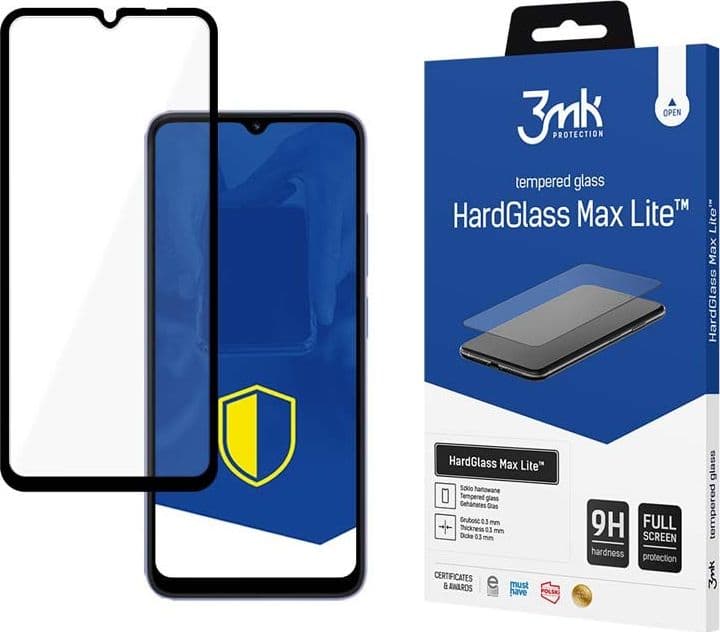 3mk HardGlass Max Lite - Tempered Glass for Xiaomi Redmi 12C (Black) - 2