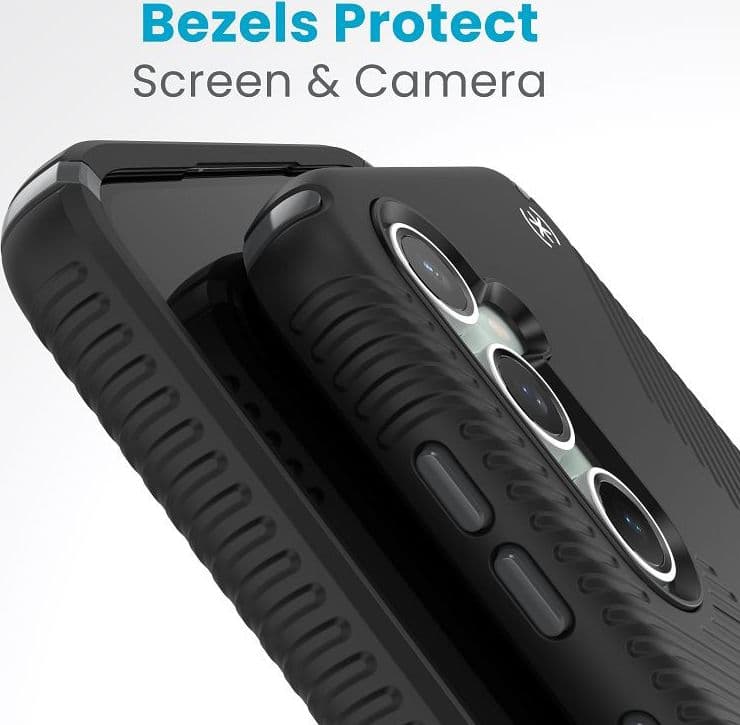 Speck Presidio2 Grip - Custodia per Samsung Galaxy S23 FE (Nero/Nero/Bianco) - 4