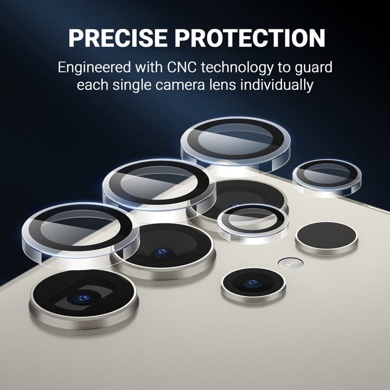 Crong Lens Ring - Vetro temperato per obiettivo della fotocamera Samsung Galaxy S24 Ultra (trasparente) - 4