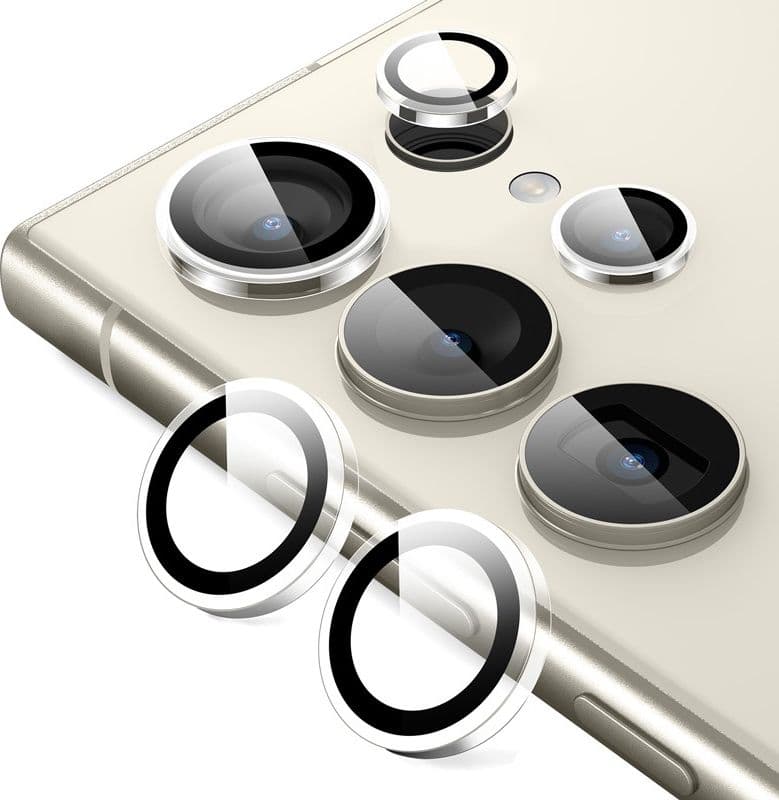 Crong Lens Ring - Vetro temperato per obiettivo della fotocamera Samsung Galaxy S24 Ultra (trasparente) - 7