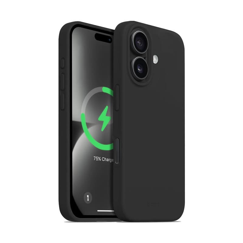 Crong Color Cover Magnetic - Custodia MagSafe per iPhone 16 (Nero)