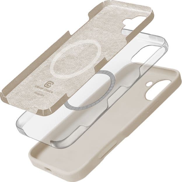 Crong Color Cover Magnetic - Custodia MagSafe per iPhone 16 (Beige pietra) - 3