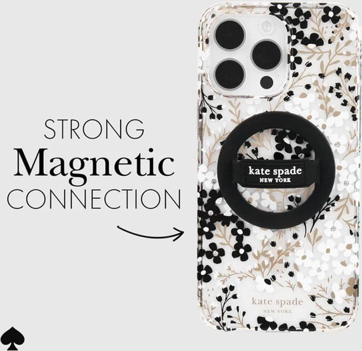 Kate Spade New York Magnetic Loop Grip - MagSafe Finger Holder (Black) - 3