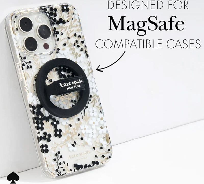 Kate Spade New York Magnetic Loop Grip - MagSafe Finger Holder (Black) - 4