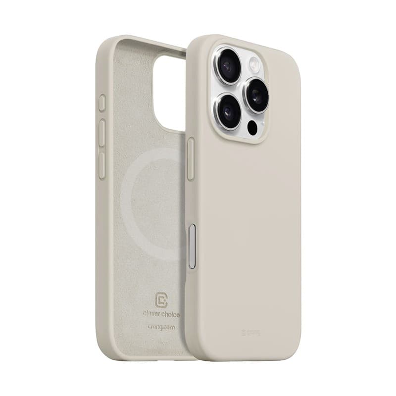 Crong Color Cover Magnetic - Custodia MagSafe per iPhone 16 Pro Max (Beige pietra) - 14