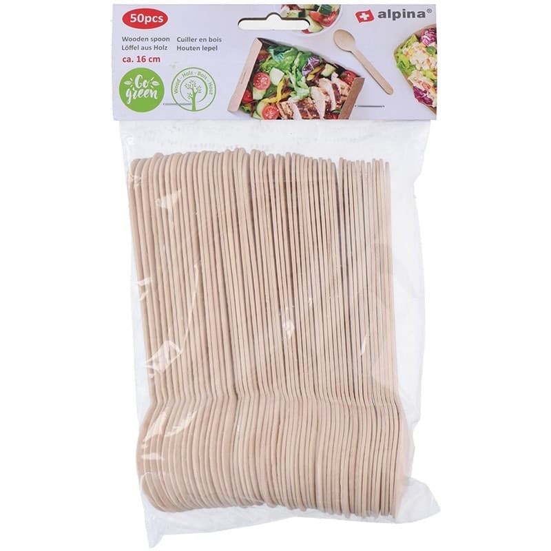 Alpina - Disposable wooden spoons 16 cm 50 pcs - 4