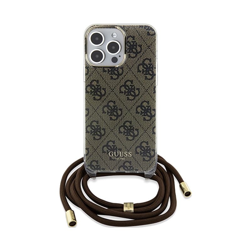 Guess Crossbody Cord 4G Print - iPhone 15 Pro Case (brown) - 2