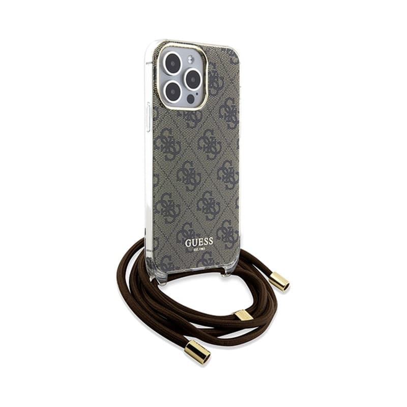 Guess Crossbody Cord 4G Print - iPhone 15 Pro Case (brown) - 3