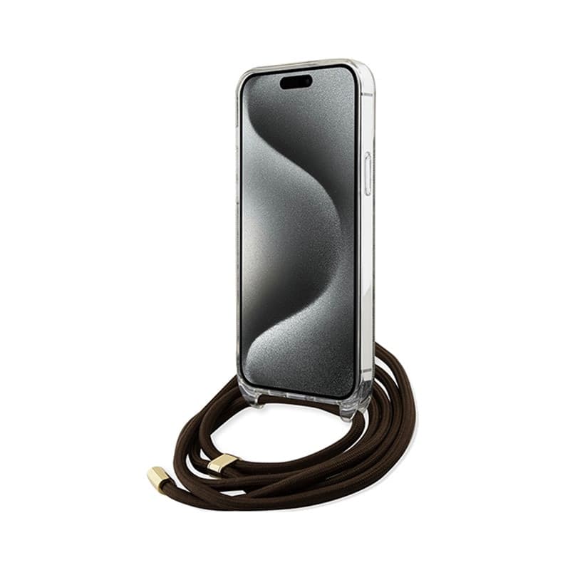 Guess Crossbody Cord 4G Print - iPhone 15 Pro Case (brown) - 4