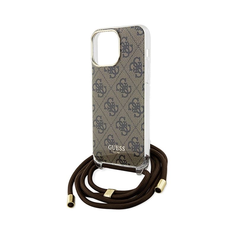 Guess Crossbody Cord 4G Print - iPhone 15 Pro Case (brown) - 5