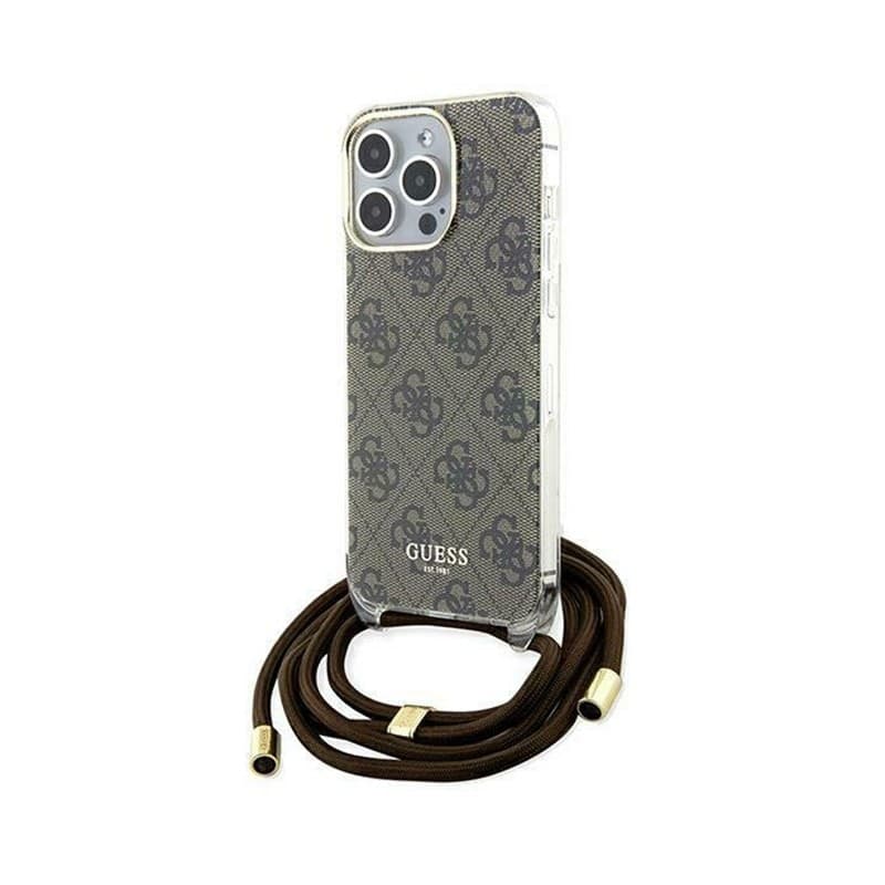 Guess Crossbody Cord 4G Print - iPhone 15 Pro Case (brown) - 8