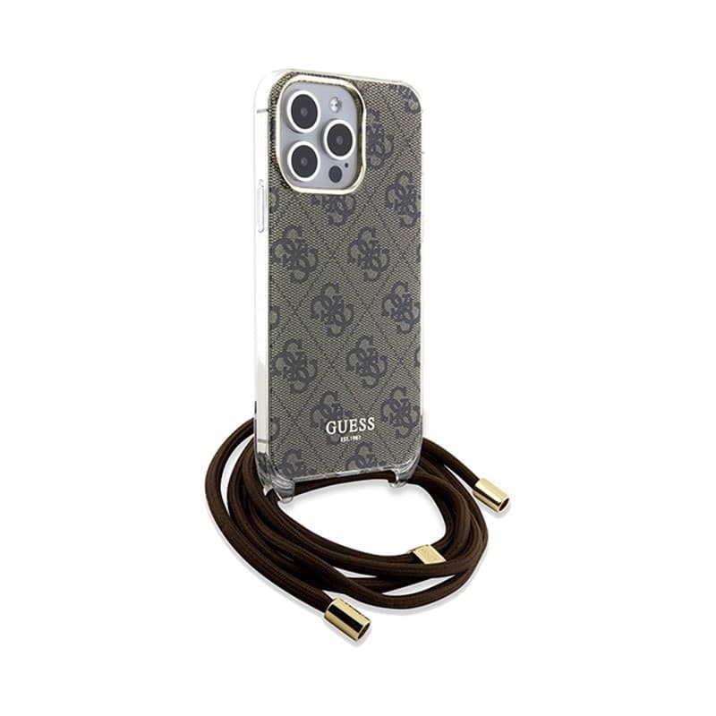 Guess Crossbody Cord 4G Print - iPhone 15 Pro Case (brown) - 10