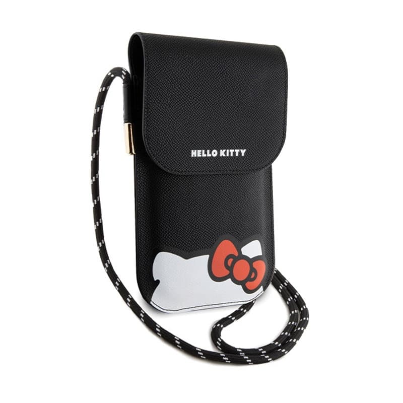Hello Kitty Leather Hiding Kitty Cord - Phone crossbody bag (black) - 3
