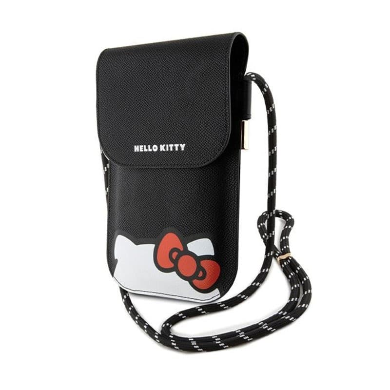 Hello Kitty Leather Hiding Kitty Cord - Phone crossbody bag (black) - 7