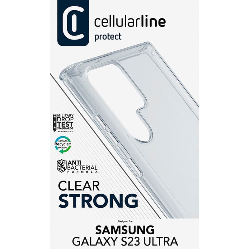 Cellularline Clear Strong - Samsung Galaxy S23 Ultra case with antibacterial protection (transparent) - 3