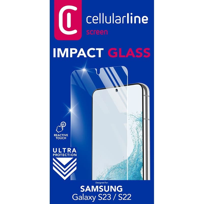 Cellularline Impact Glass - Toughened protective glass for Samsung Galaxy S23 / S22 - 4