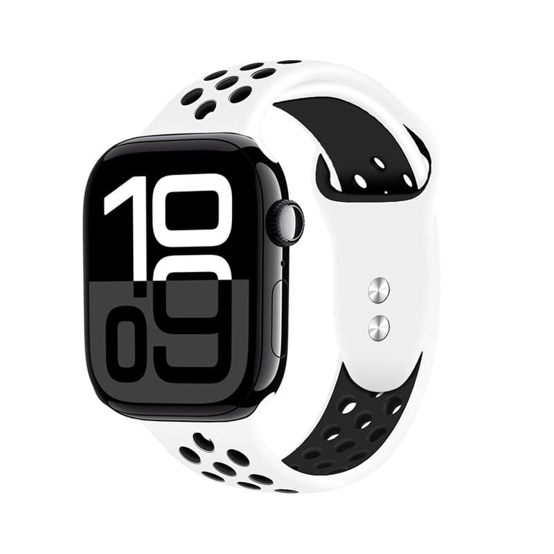 Crong Duo Sport - Cinturino per Apple Watch 38/40/41/42 mm (bianco/nero) - 6