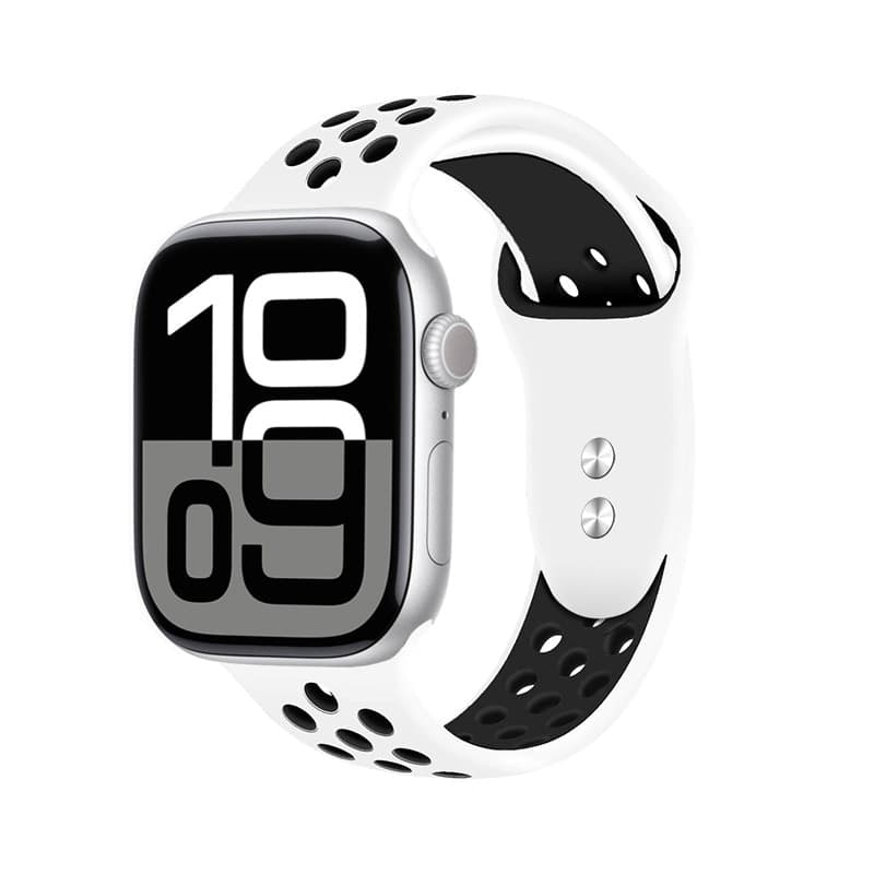 Crong Duo Sport - Cinturino per Apple Watch 38/40/41/42 mm (bianco/nero) - 7