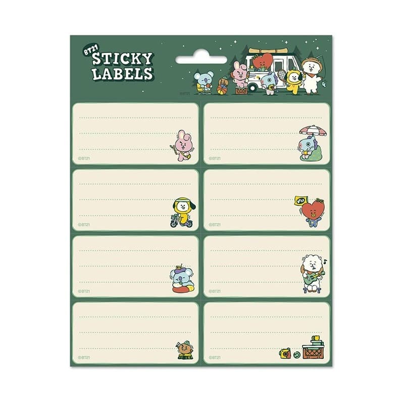 BT21 - Set of 16 Outdoor Weekend stickers for notebooks/books - 2