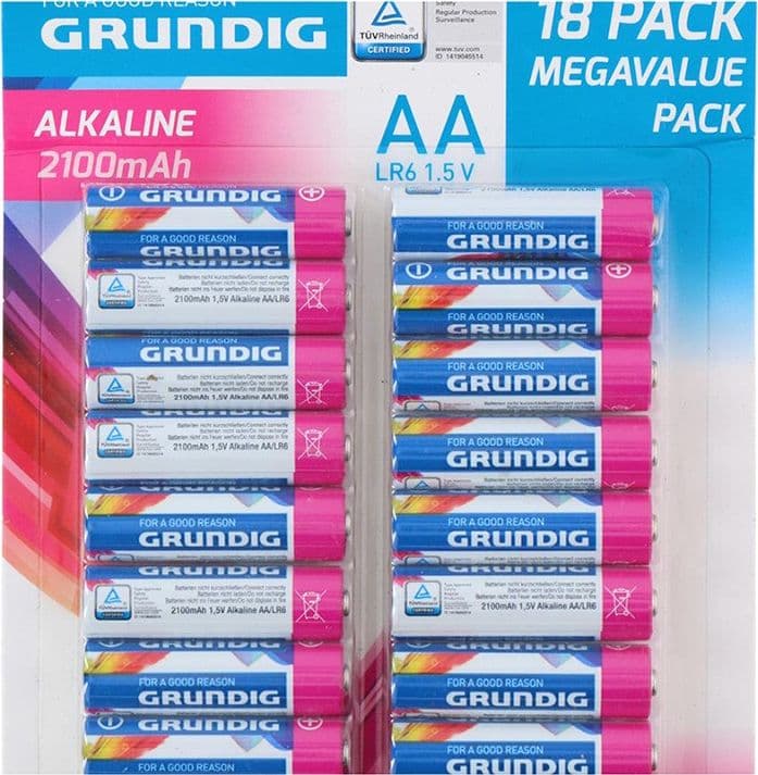 Grundig - Set of alkaline batteries AA / LR6 1.5V 18 pcs. - 6