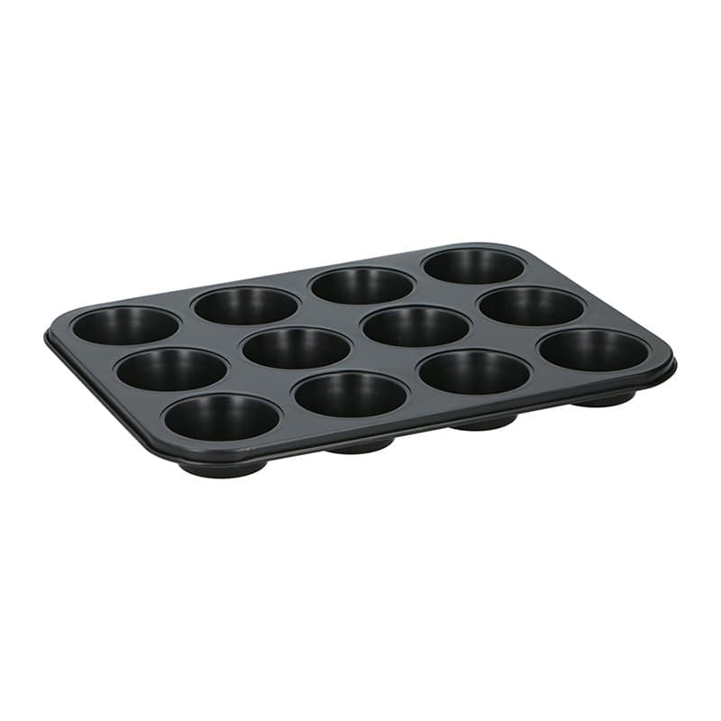Alpina - Muffin / cupcake tin for 12 pieces non-stick (black) - 2