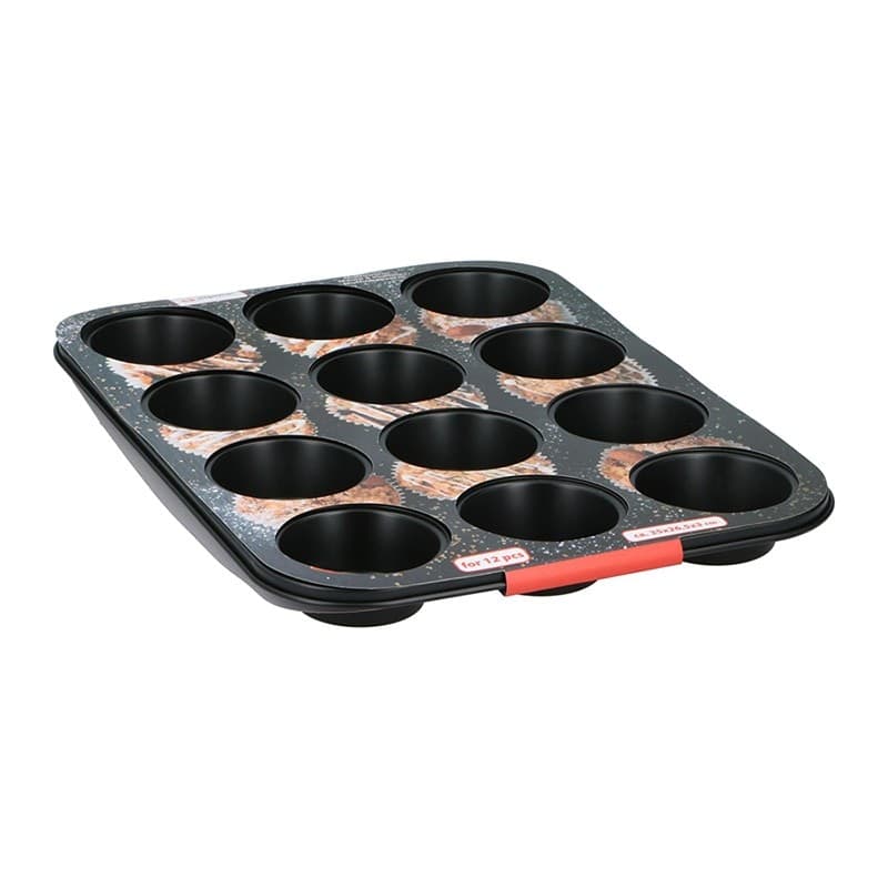 Alpina - Muffin / cupcake tin for 12 pieces non-stick (black) - 5