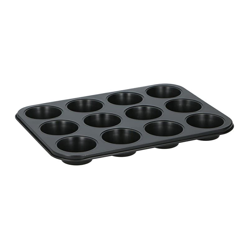Alpina - Muffin / cupcake tin for 12 pieces non-stick (black) - 6