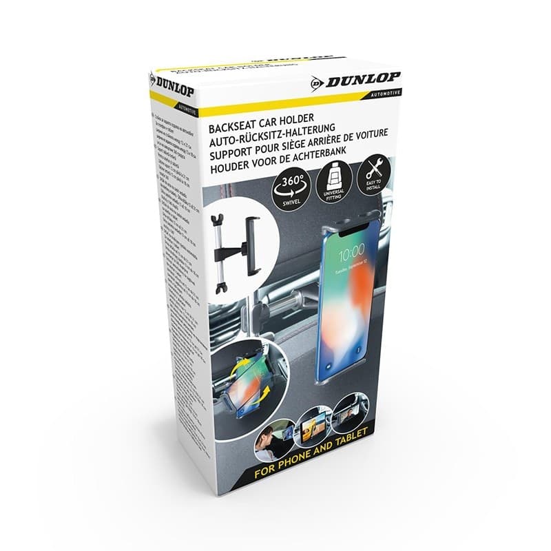 Dunlop - Car headrest holder for smartphone / tablet 12-21 cm - 13