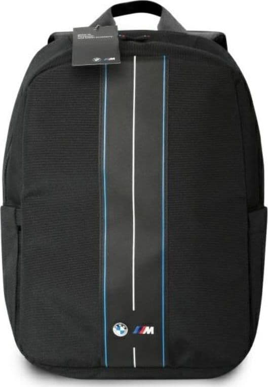 BMW Nylon Blue Stripe - Laptop Backpack 16" (Black) - 4