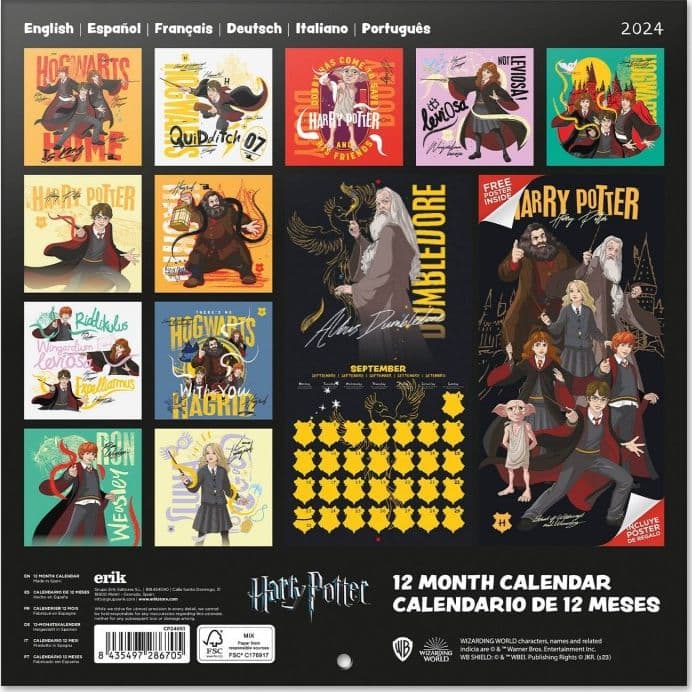 Harry Potter - Calendario da parete 2024 (30 x 30 cm) - 3