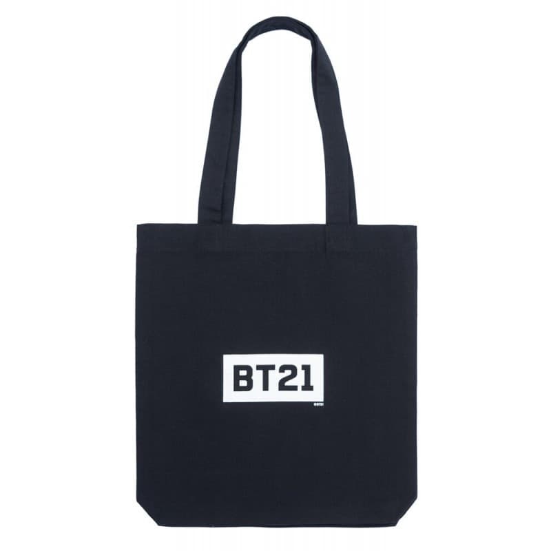 BT21 - Fabric shopping bag 28x40 cm (Black) - 8