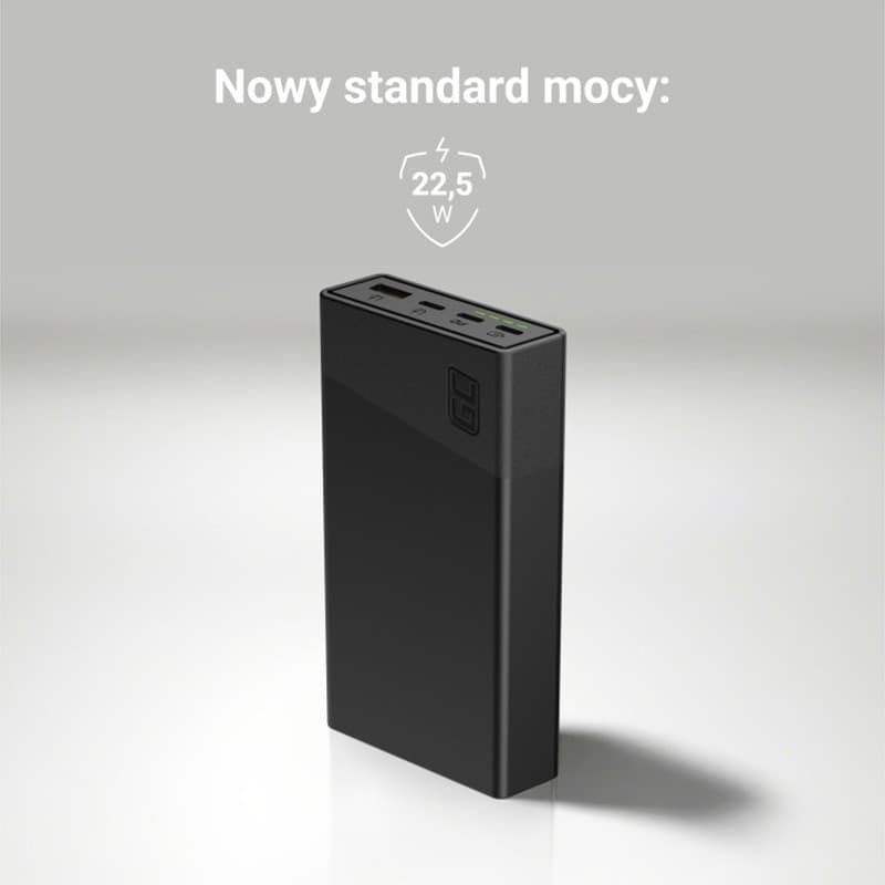 Green Cell PowerPlay20s - Power Bank 20000 mAh with USB-A QuickCharge 3.0 and 2x USB-C Power Delivery 22.5W (black) - 12