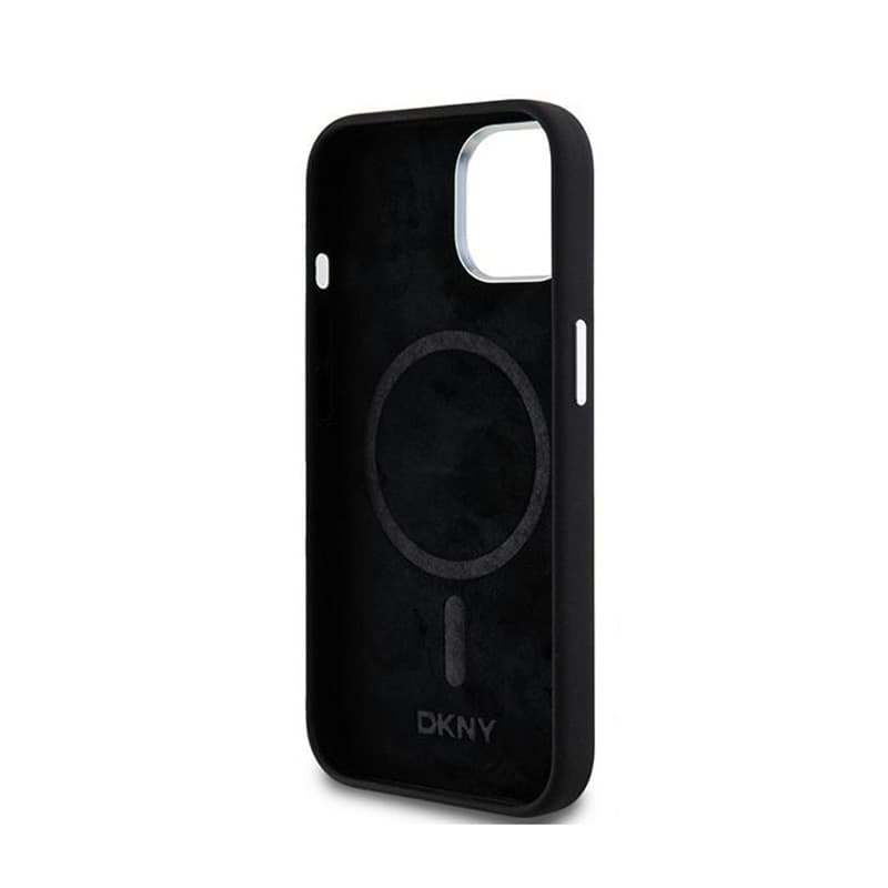 DKNY Liquid Silicone Small Metal Logo MagSafe - Case for iPhone 15 Plus / 14 Plus (black) - 7