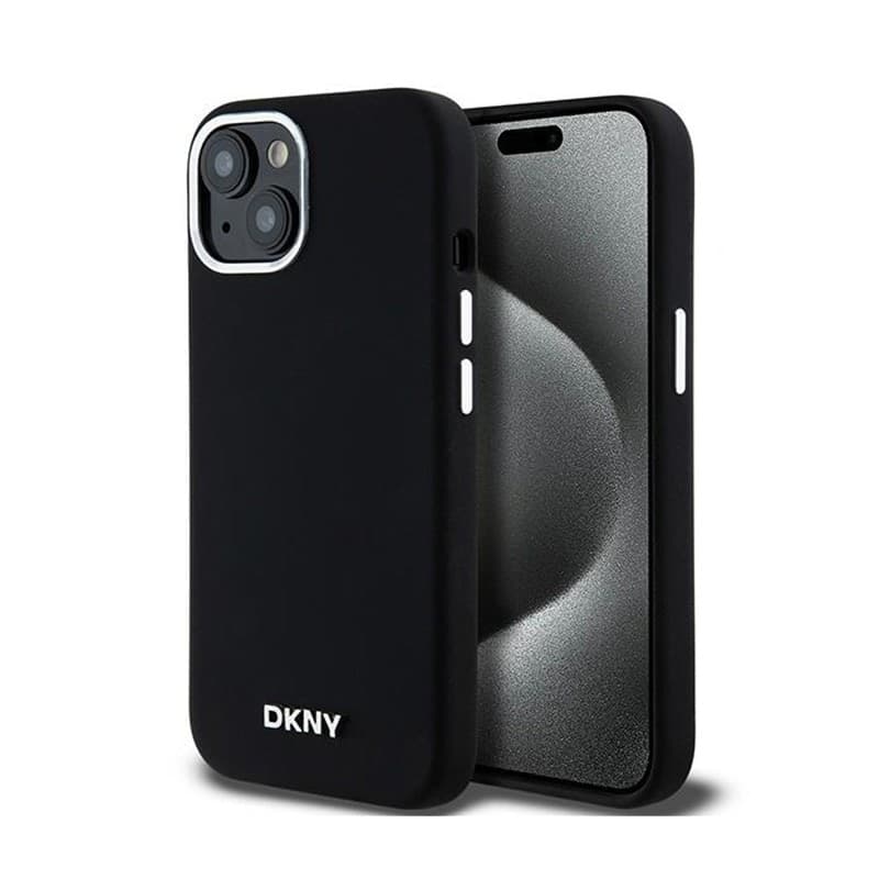 DKNY Liquid Silicone Small Metal Logo MagSafe - Case for iPhone 15 Plus / 14 Plus (black) - 9