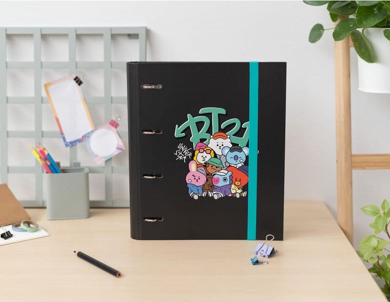 BT21 - Street Mood collection A4 binder with sheets (4 rings, rubber band) - 4